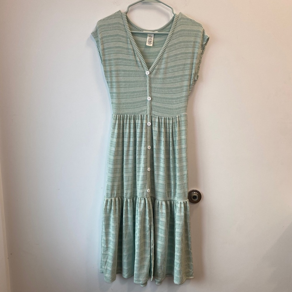 Caution To The Wind Anthropologie Size Small Green Button Tiered Cottagecore